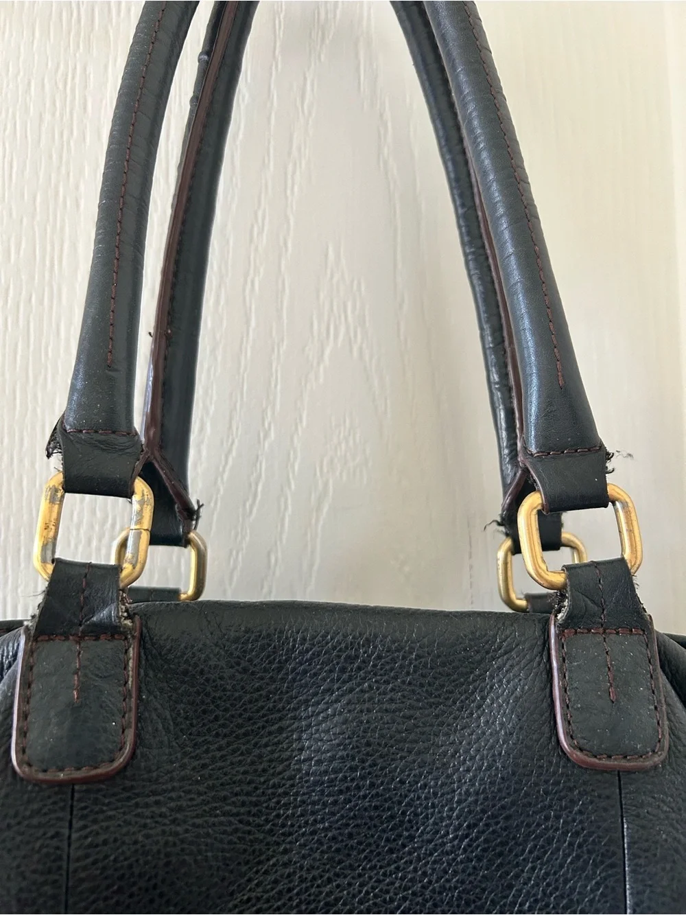 Steve Madden Edgy Utility Black Leather Tote Purse